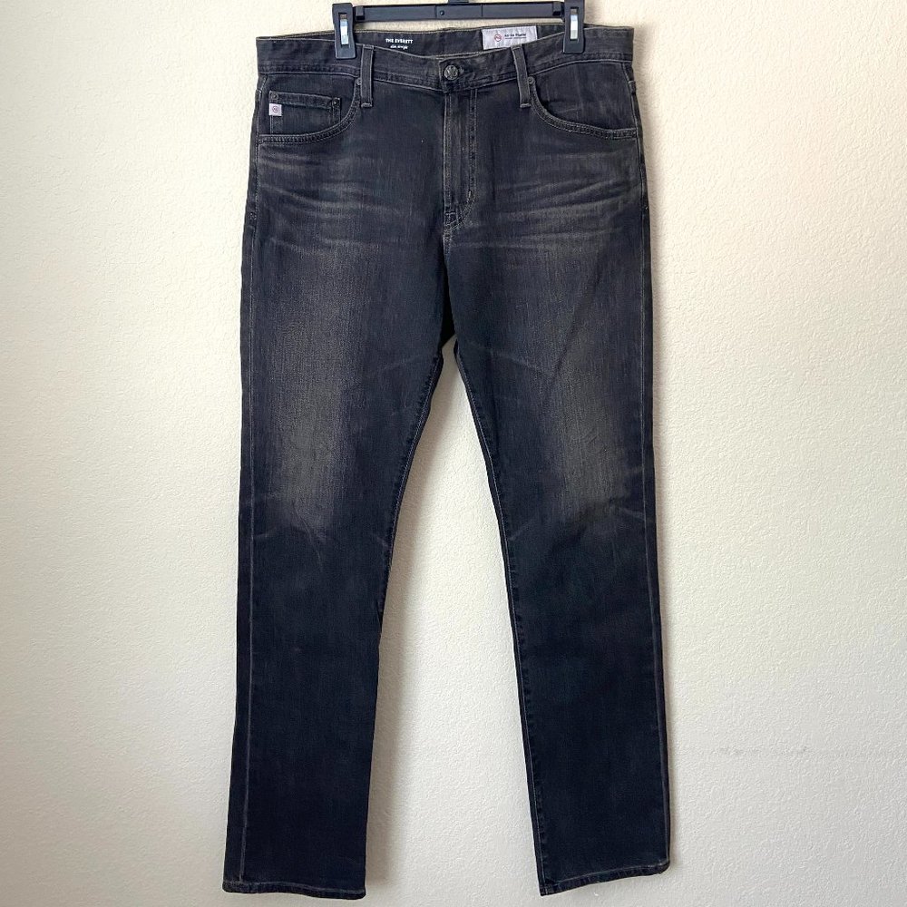 AG-ED Adriano Goldschmied Men's 34R The Everett Slim Straight Gray Jeans